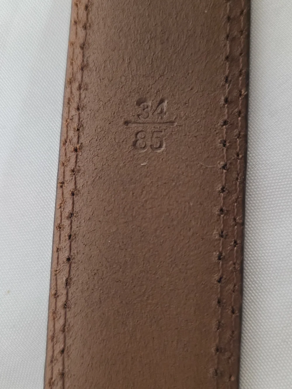 Polo by Ralph Lauren Tan Leather Belt Silvertone Solid Brass Buckle Size 34